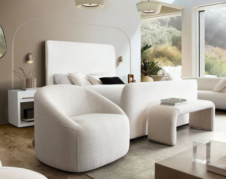 Opal Oat Fabric Swivel Contoured Arm Chair by Diamond Sofa at Eve Furniture