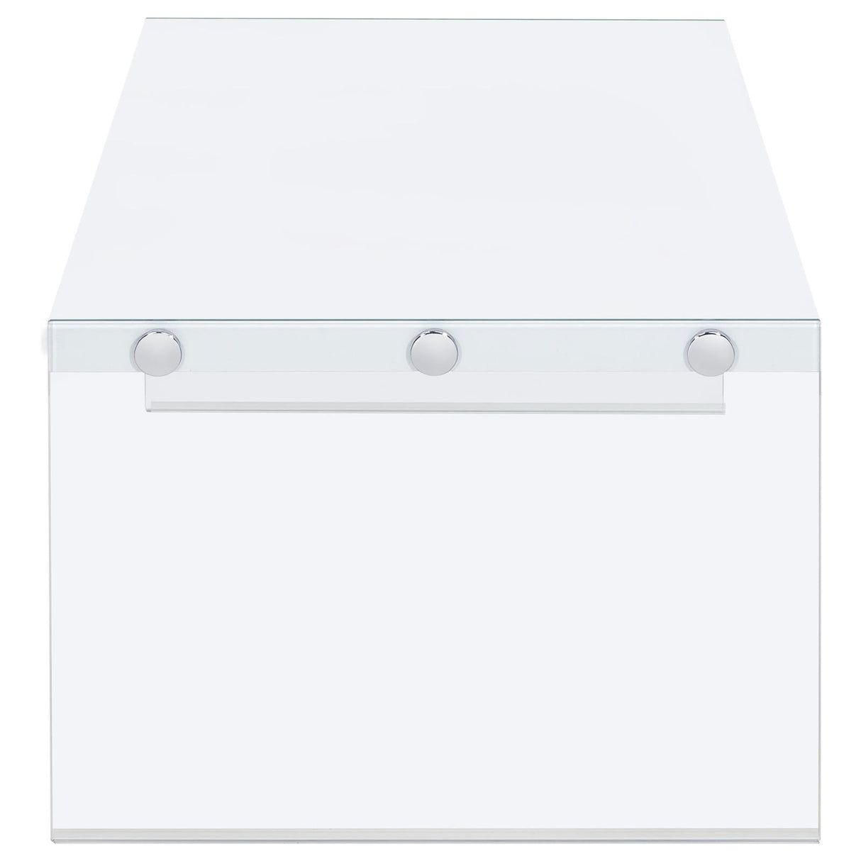 Opal Rectangular Coffee Table With Clear Glass Legs White High Gloss by Coaster at Eve Furniture