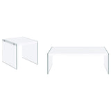 Opal White 2-Piece High Gloss Coffee and End Table Set by Coaster at Eve Furniture