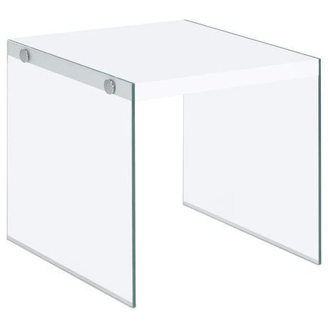 Opal White 2-Piece High Gloss Coffee and End Table Set by Coaster at Eve Furniture