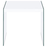 Opal White 2-Piece High Gloss Coffee and End Table Set by Coaster at Eve Furniture