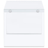 Opal White 2-Piece High Gloss Coffee and End Table Set by Coaster at Eve Furniture