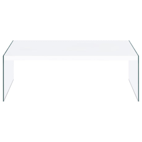 Opal White 2-Piece High Gloss Coffee and End Table Set by Coaster at Eve Furniture