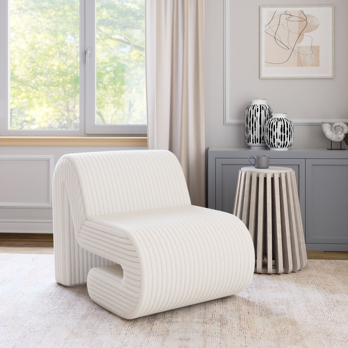 Opam White Accent Chair by Zuomod at Eve Furniture