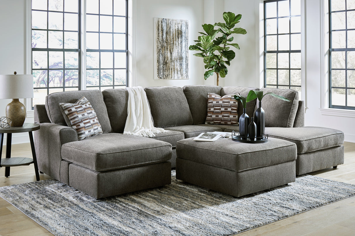 O'Phannon Putty 2-Piece Sectional with Ottoman by Ashley at Eve Furniture