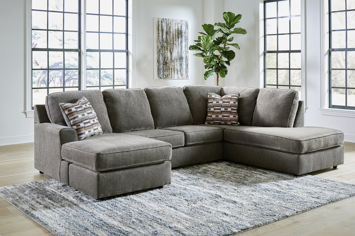 O'Phannon Putty 2-Piece Sectional with Ottoman by Ashley at Eve Furniture