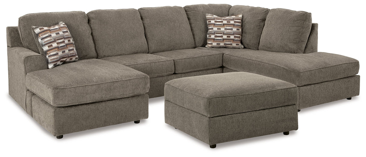 O'Phannon Putty 2-Piece Sectional with Ottoman by Ashley at Eve Furniture