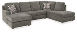 O'Phannon Putty 2-Piece Sectional with Ottoman by Ashley at Eve Furniture