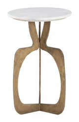 Ophelia White & Brass Side Table by Zuomod at Eve Furniture