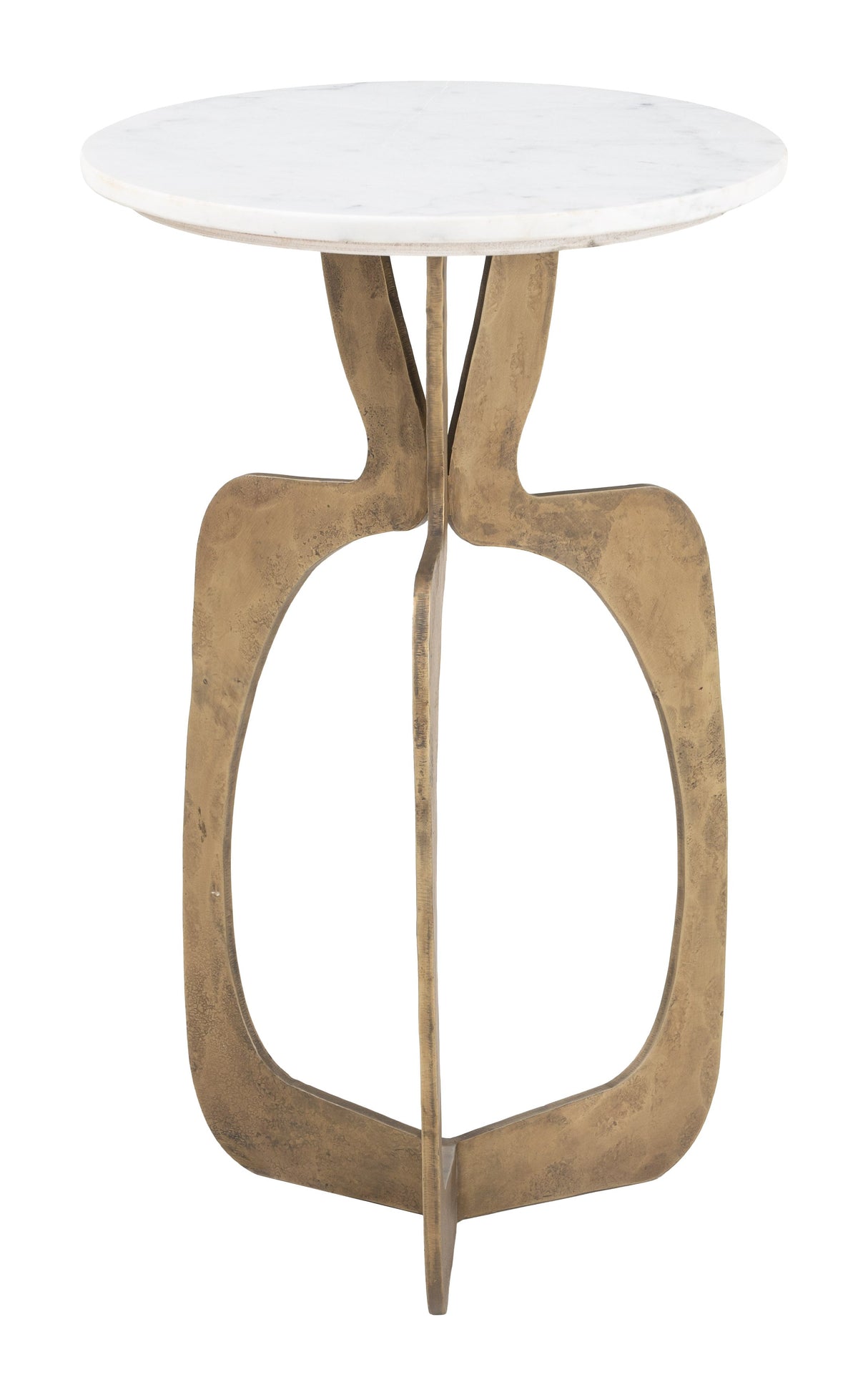 Ophelia White & Brass Side Table by Zuomod at Eve Furniture
