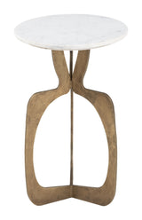 Ophelia White & Brass Side Table by Zuomod at Eve Furniture