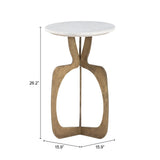 Ophelia White & Brass Side Table by Zuomod at Eve Furniture
