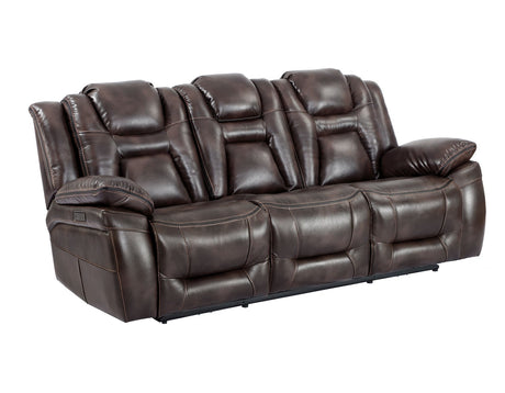 Oportuna Coffee 3-Piece Dual Power Reclining Set by Steve Silver at Eve Furniture