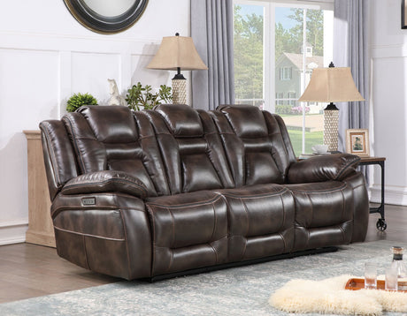 Oportuna Coffee 3-Piece Dual Power Reclining Set by Steve Silver at Eve Furniture