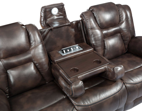 Oportuna Coffee 3-Piece Dual Power Reclining Set by Steve Silver at Eve Furniture