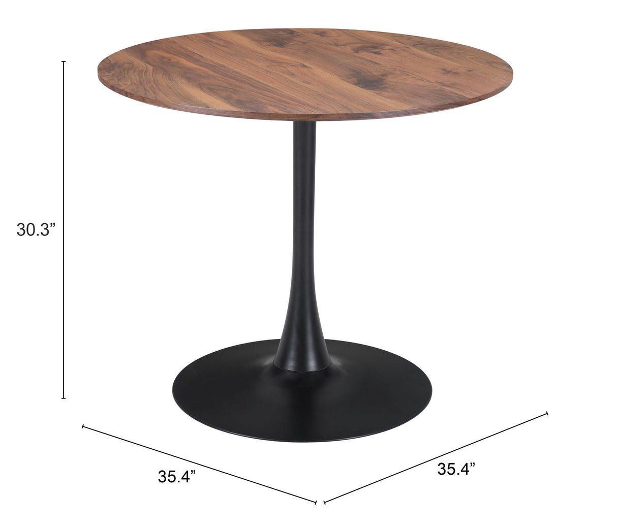 Opus Brown & Black Dining Table by Zuomod at Eve Furniture