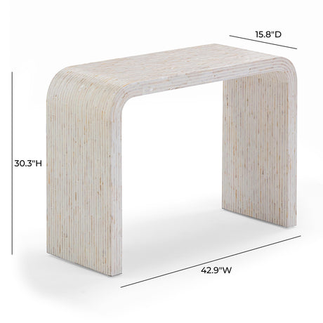 Opus Cream Capiz Shell Console Table by TOV Furniture at Eve Furniture