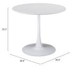 Opus White Dining Table by Zuomod at Eve Furniture