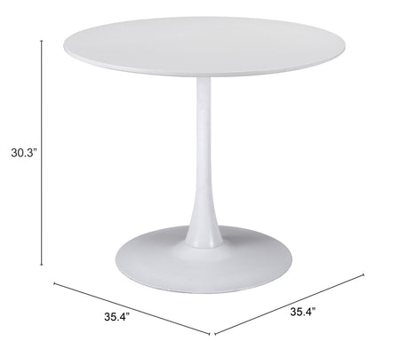 Opus White Dining Table by Zuomod at Eve Furniture