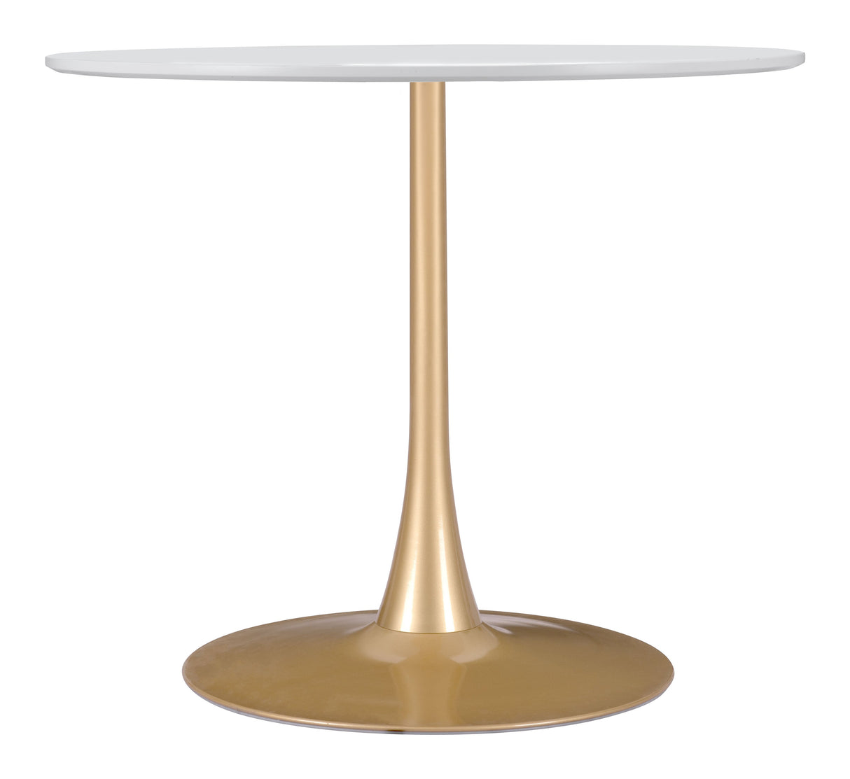 Opus White & Gold Dining Table by Zuomod at Eve Furniture