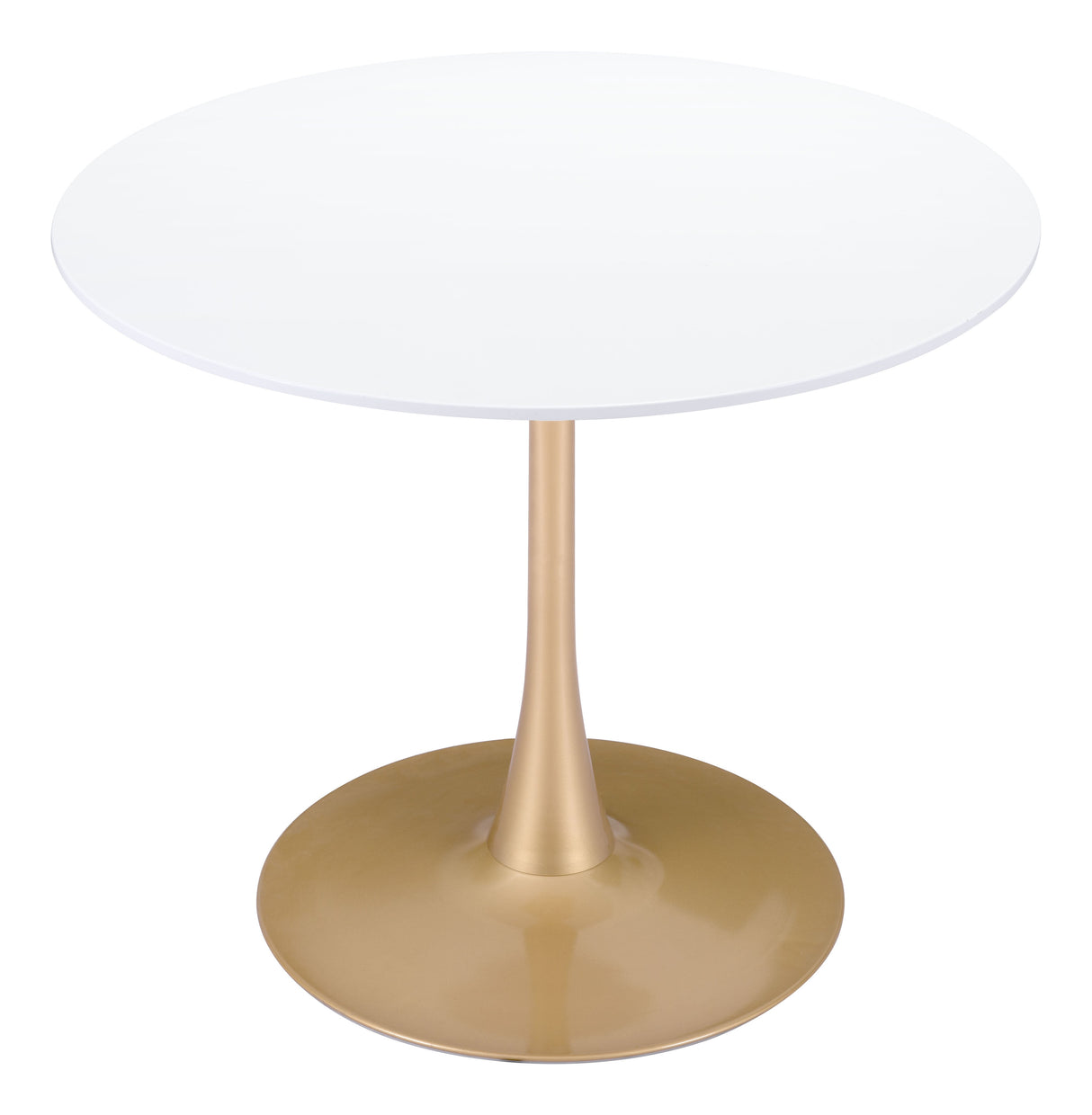 Opus White & Gold Dining Table by Zuomod at Eve Furniture