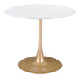 Opus White & Gold Dining Table by Zuomod at Eve Furniture