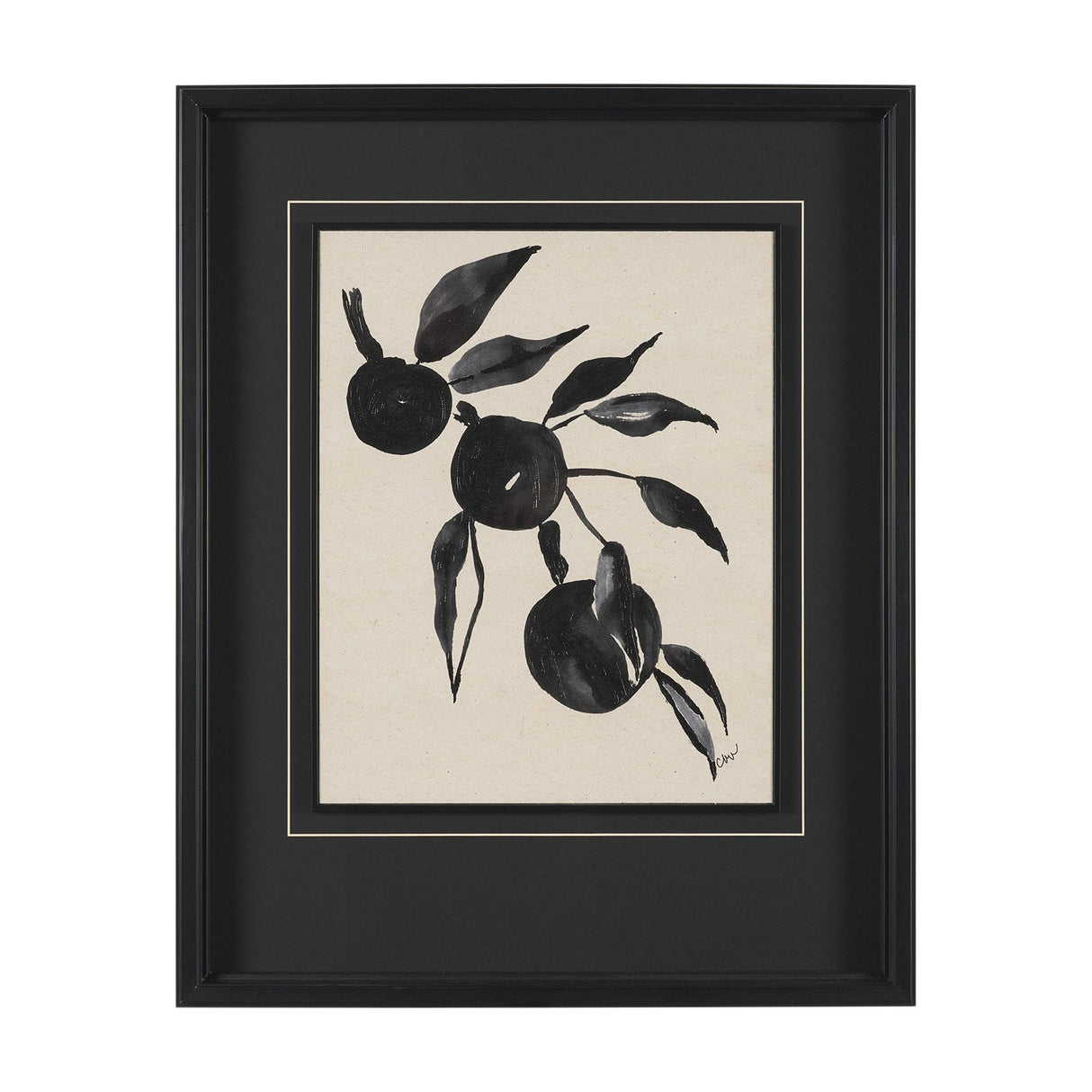 Orange Tree by Cristina Bartl Villa Hand-Embellished Textured Framed Artwork Matted under Glass by Mercana at Eve Furniture