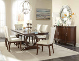 Oratorio Beige/Dark Cherry Side Chair, Set of 2