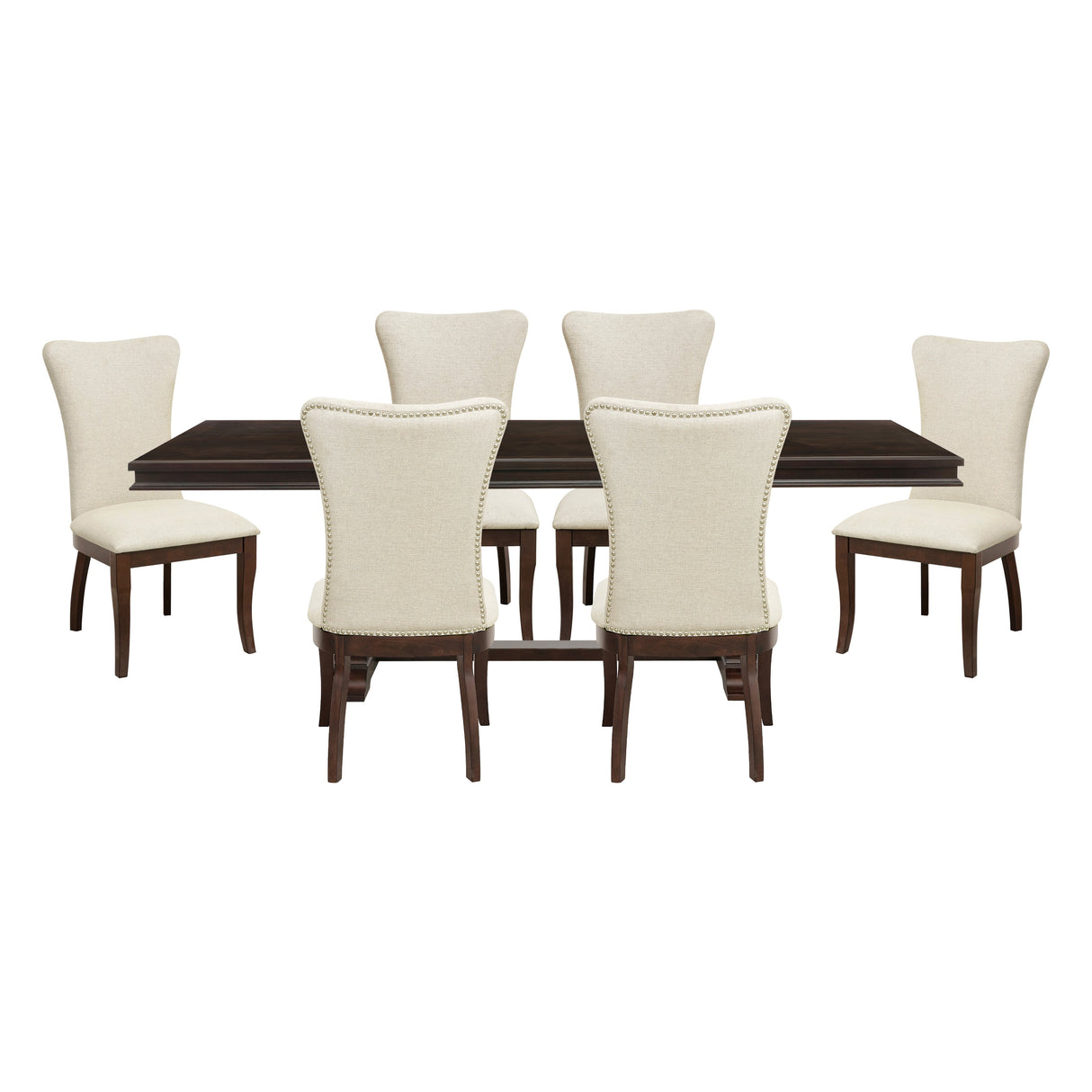 Oratorio Beige/Dark Cherry Side Chair, Set of 2 by Homelegance at Eve Furniture