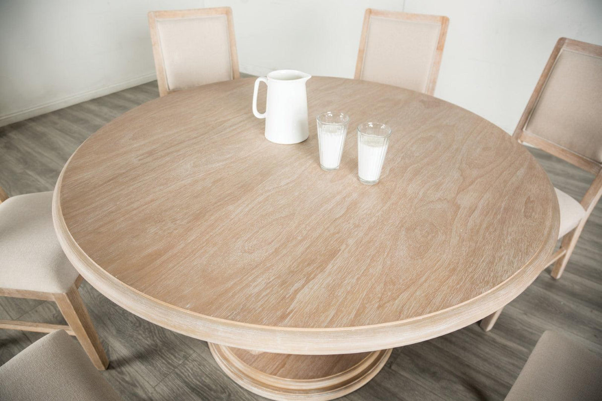 Orbetello Distressed Natural 54" Round Dining Table Only by Furniture of America at Eve Furniture