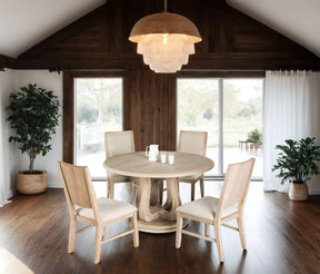 Orbetello Distressed Natural 54" Round Dining Table Only by Furniture of America at Eve Furniture