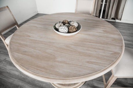 Orbetello Distressed Natural 54" Round Counter Table by Furniture of America at Eve Furniture