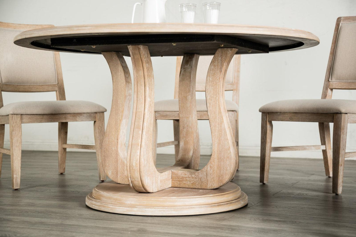 Orbetello Distressed Natural 54" Round Dining Table by Furniture of America at Eve Furniture