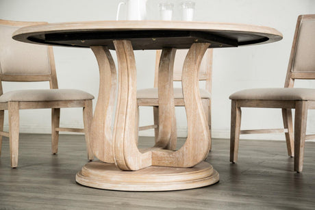 Orbetello Distressed Natural 54" Round Dining Table by Furniture of America at Eve Furniture