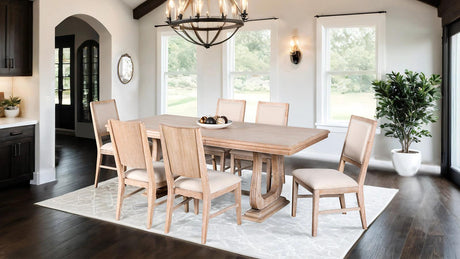 Orbetello Distressed Natural Dining Table by Furniture of America at Eve Furniture