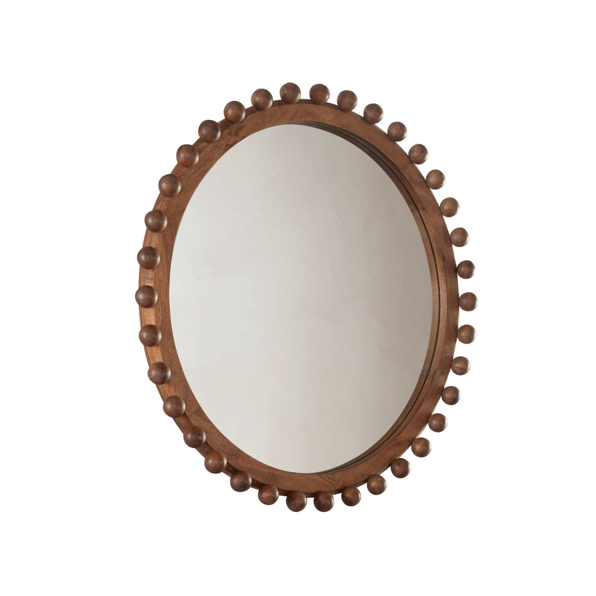 Orbit Pecan Wood Wall Mirror by Diamond Sofa at Eve Furniture
