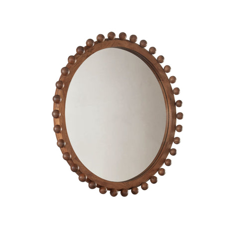Orbit Pecan Wood Wall Mirror by Diamond Sofa at Eve Furniture
