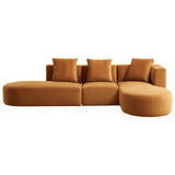 Orby Mid-Century Modern Velvet Sectional Sofa Left Sectional