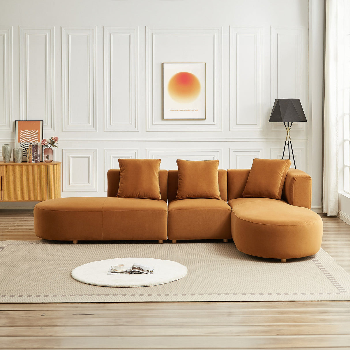 Orby Velvet Sectional Sofa Right Facing by Ashcroft Furniture at Eve Furniture