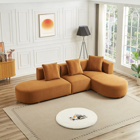 Orby Velvet Sectional Sofa Right Facing by Ashcroft Furniture at Eve Furniture