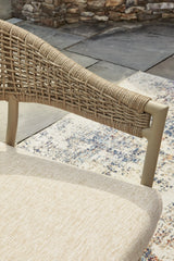 Orchard Beach Beige Arm Chair With Cushion (4/CN) by Ashley at Eve Furniture
