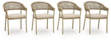 Orchard Beach Beige Arm Chair With Cushion (4/CN) by Signature Design by Ashley® at Eve Furniture