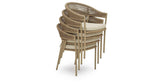 Orchard Beach Beige Outdoor Arm Chair with Cushion (Set of 4) by Ashley at Eve Furniture