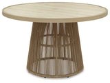 Orchard Beach Beige Outdoor Dining Table by Ashley at Eve Furniture