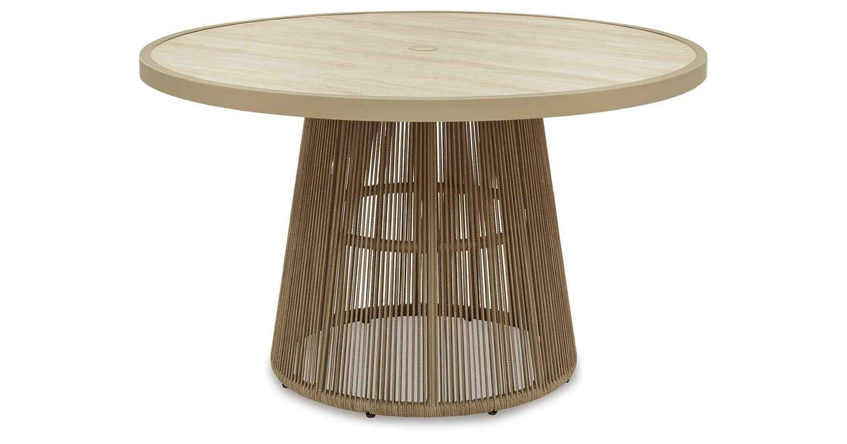 Orchard Beach Beige Outdoor Dining Table by Ashley at Eve Furniture