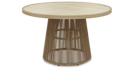 Orchard Beach Beige Outdoor Dining Table by Ashley at Eve Furniture