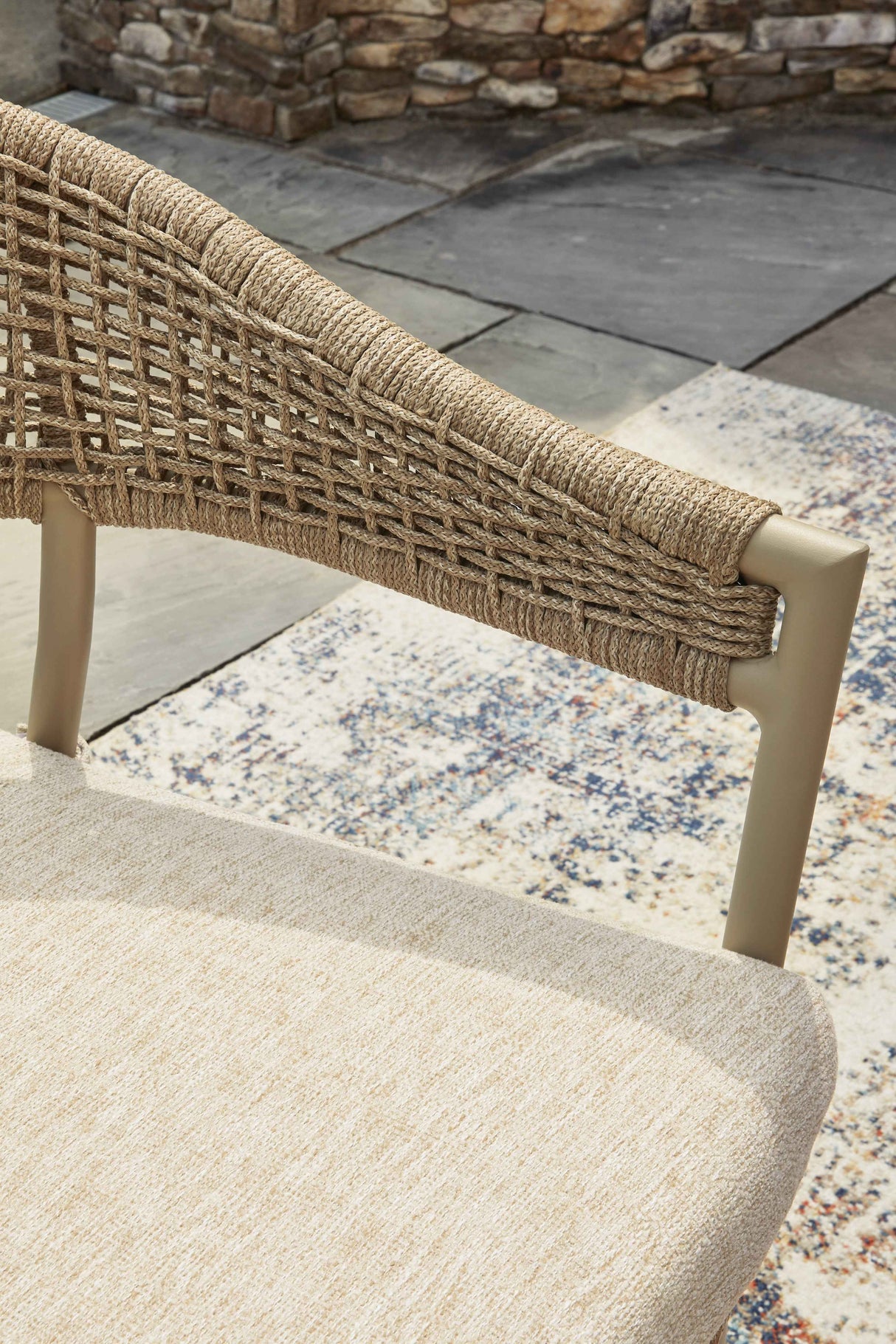 Orchard Beige Beach Outdoor Dining Table and 4 Chairs by Ashley at Eve Furniture