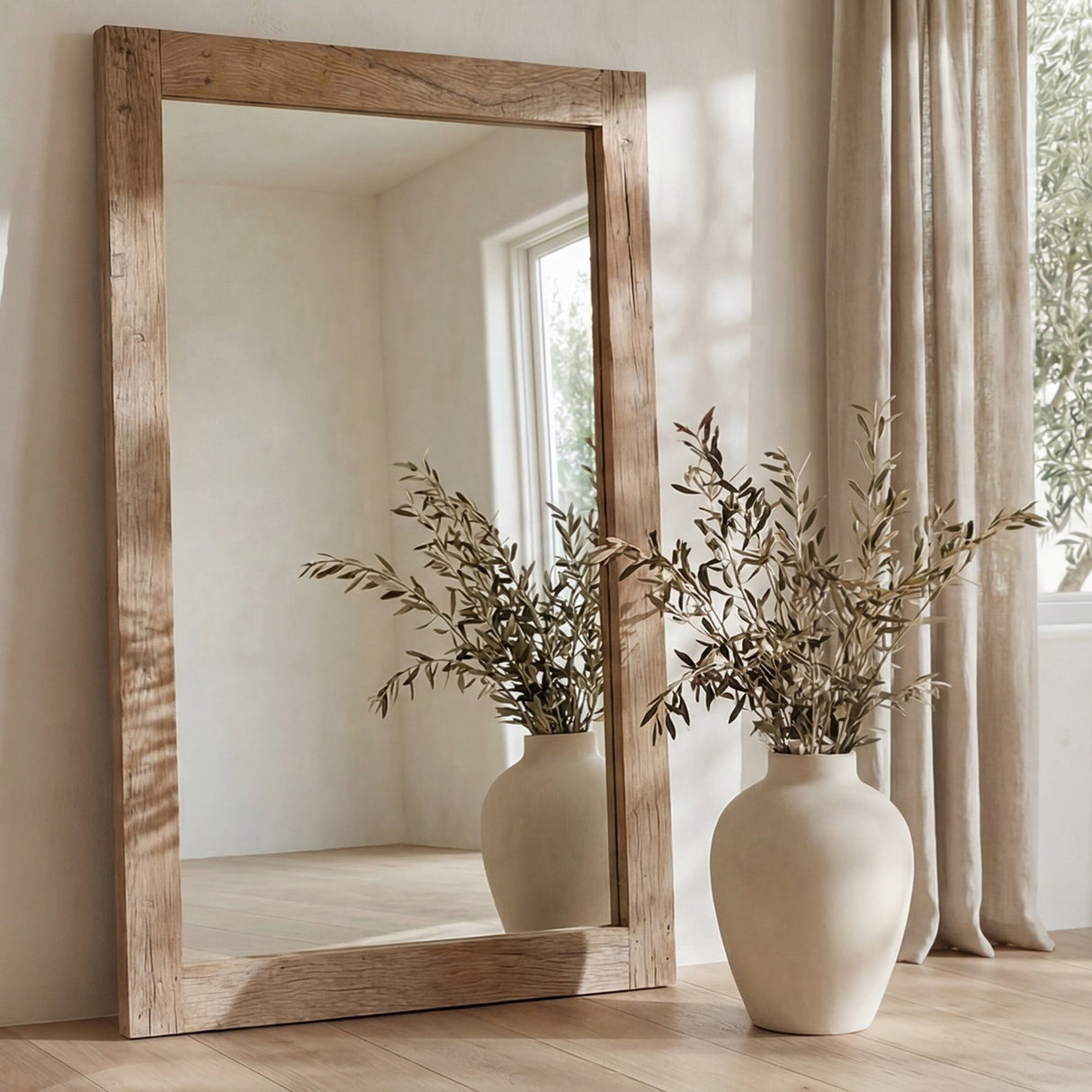 Orchard Natural Reclaimed Wood Floor Mirror by MOES at Eve Furniture