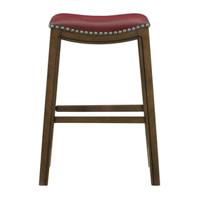 Ordway Red/Brown Pub Height Stool, Red by Homelegance at Eve Furniture