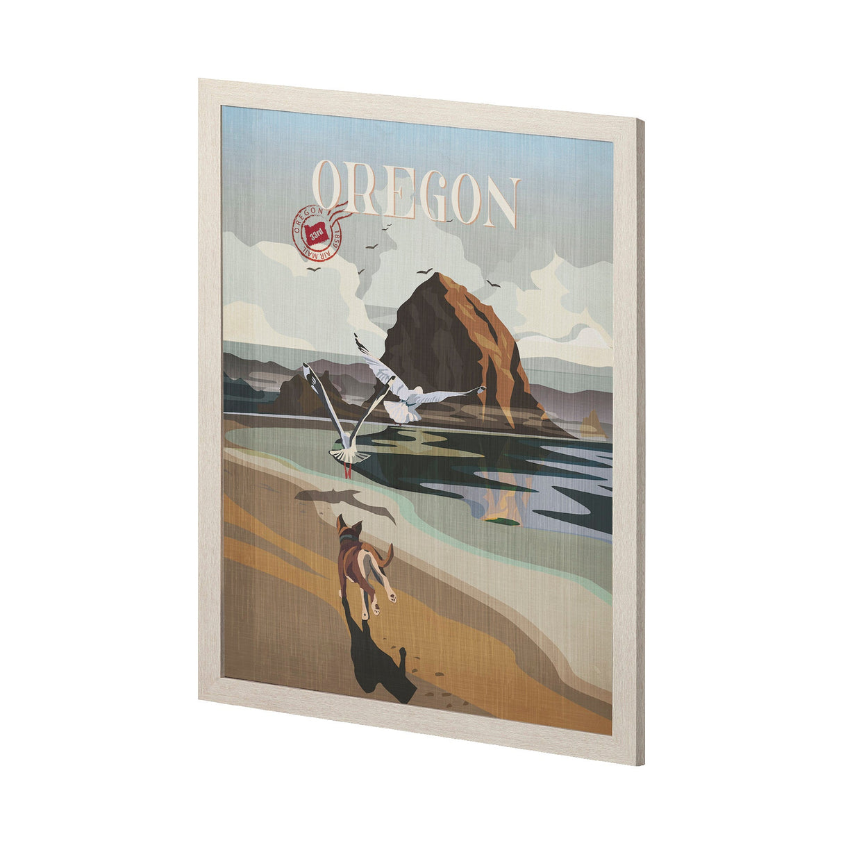 Oregon Go USA (L) by Mercana Studio a Hand Embellished Decograph Framed Art Print by Mercana at Eve Furniture